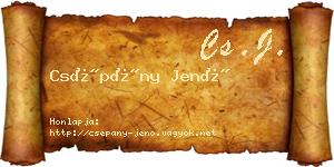 Csépány Jenő névjegykártya